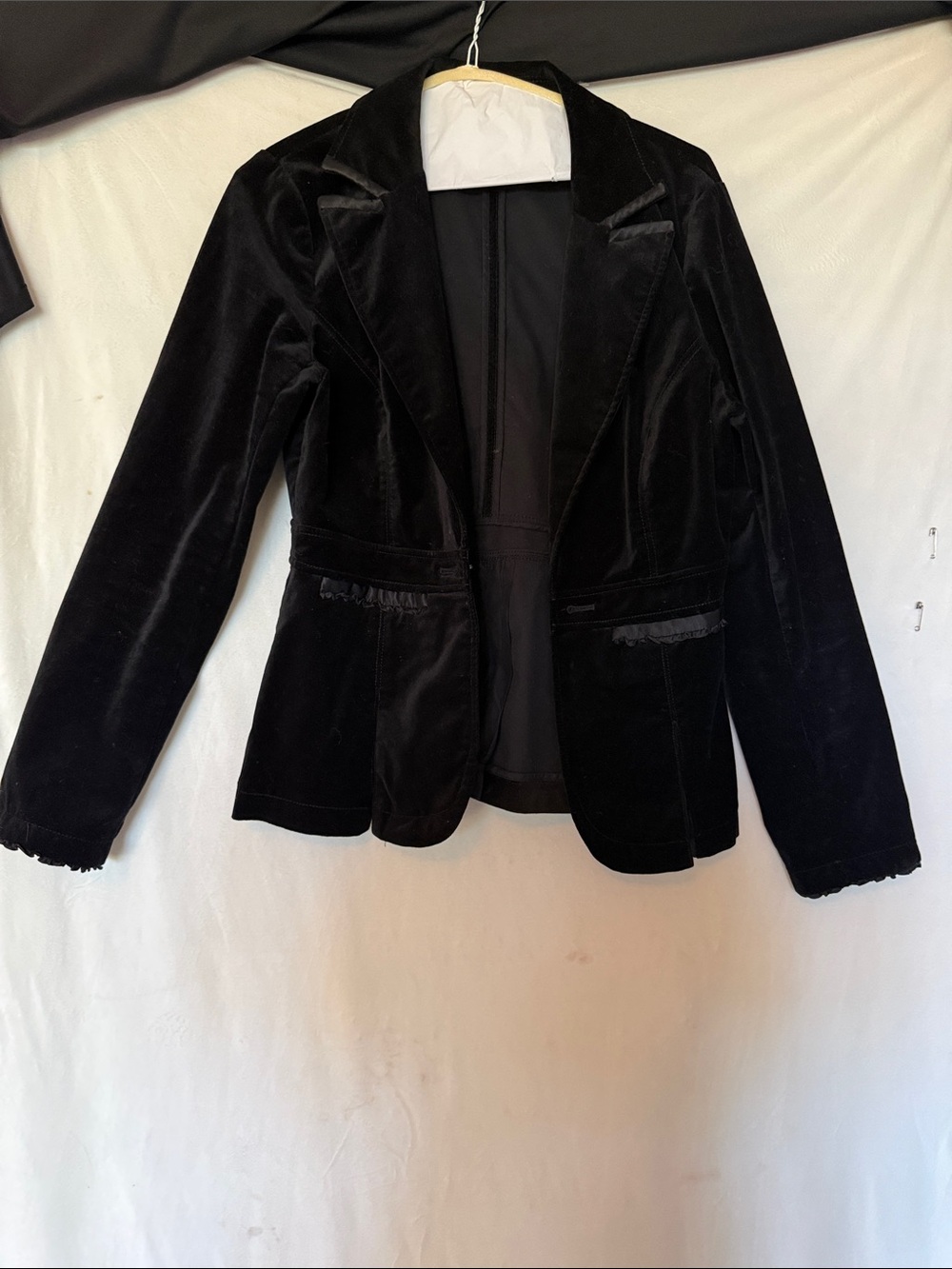 Women's Black Velvet Blazer Jacket